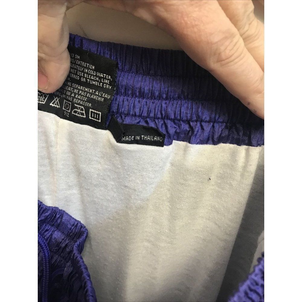 Track Sweat Pants L Purple Nylon Blend Lined Pockets elastic drawstring waist - Picture 9 of 11